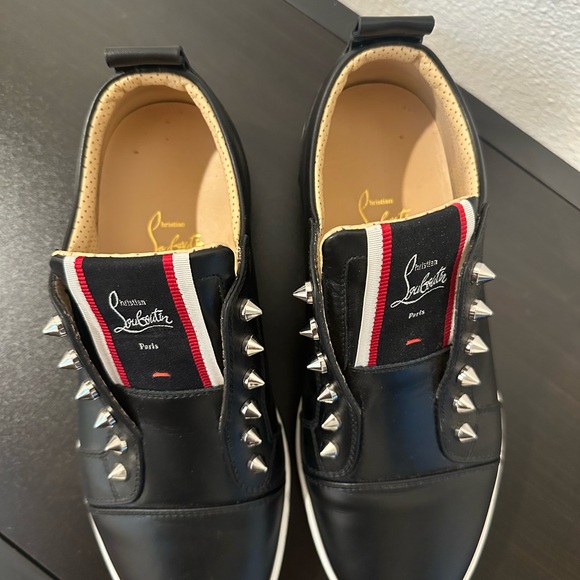 Christian Louboutin Shoes Womens Size 39.5 Leather Stud Slip On Made in Italy - Picture 2 of 7